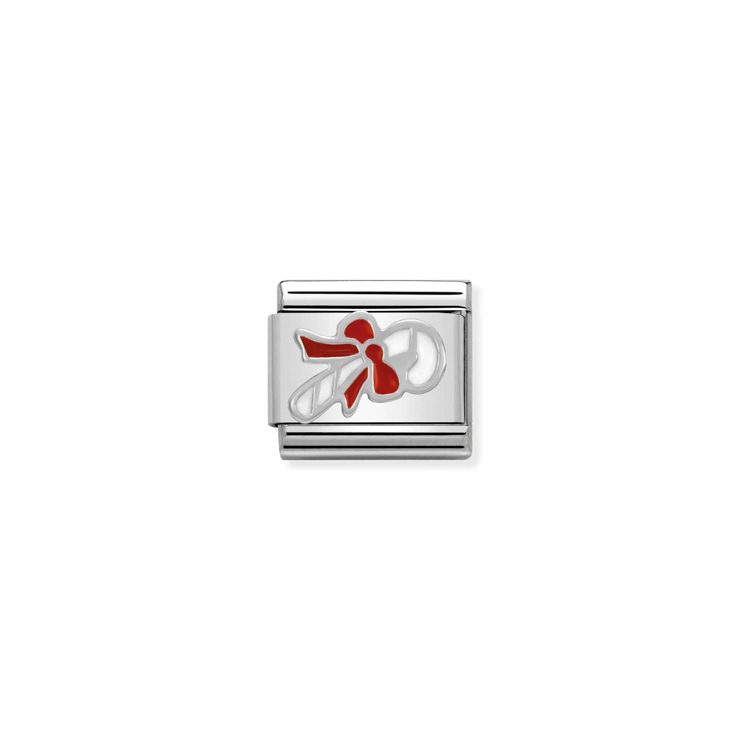 Charm, Composable Link, Candy Cane in Silver - Nomination Qatar Charm, Composable Link, Candy Cane in Silver