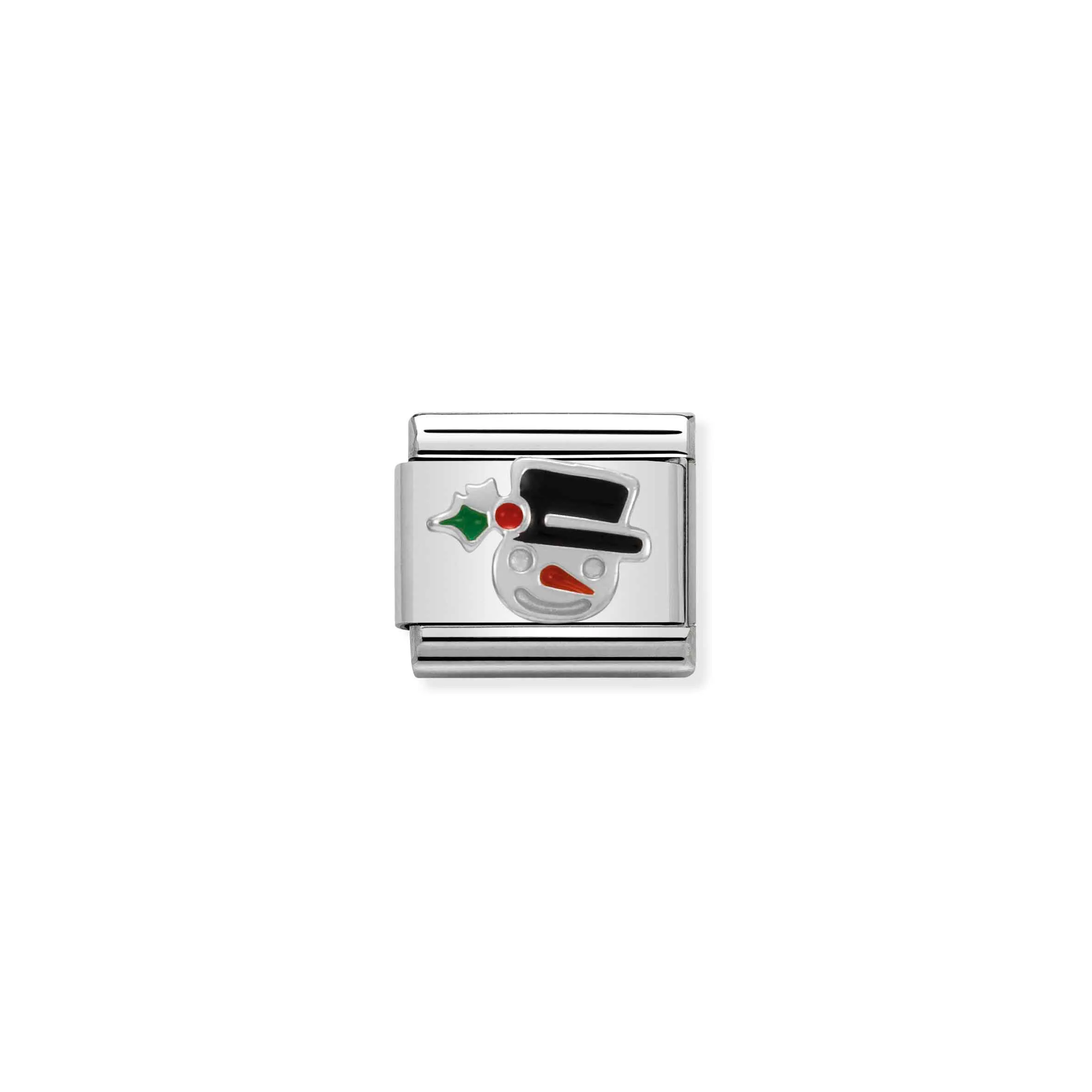 Charm, Composable Link, Snowman Face in Silver - Nomination Qatar Charm, Composable Link, Snowman Face in Silver