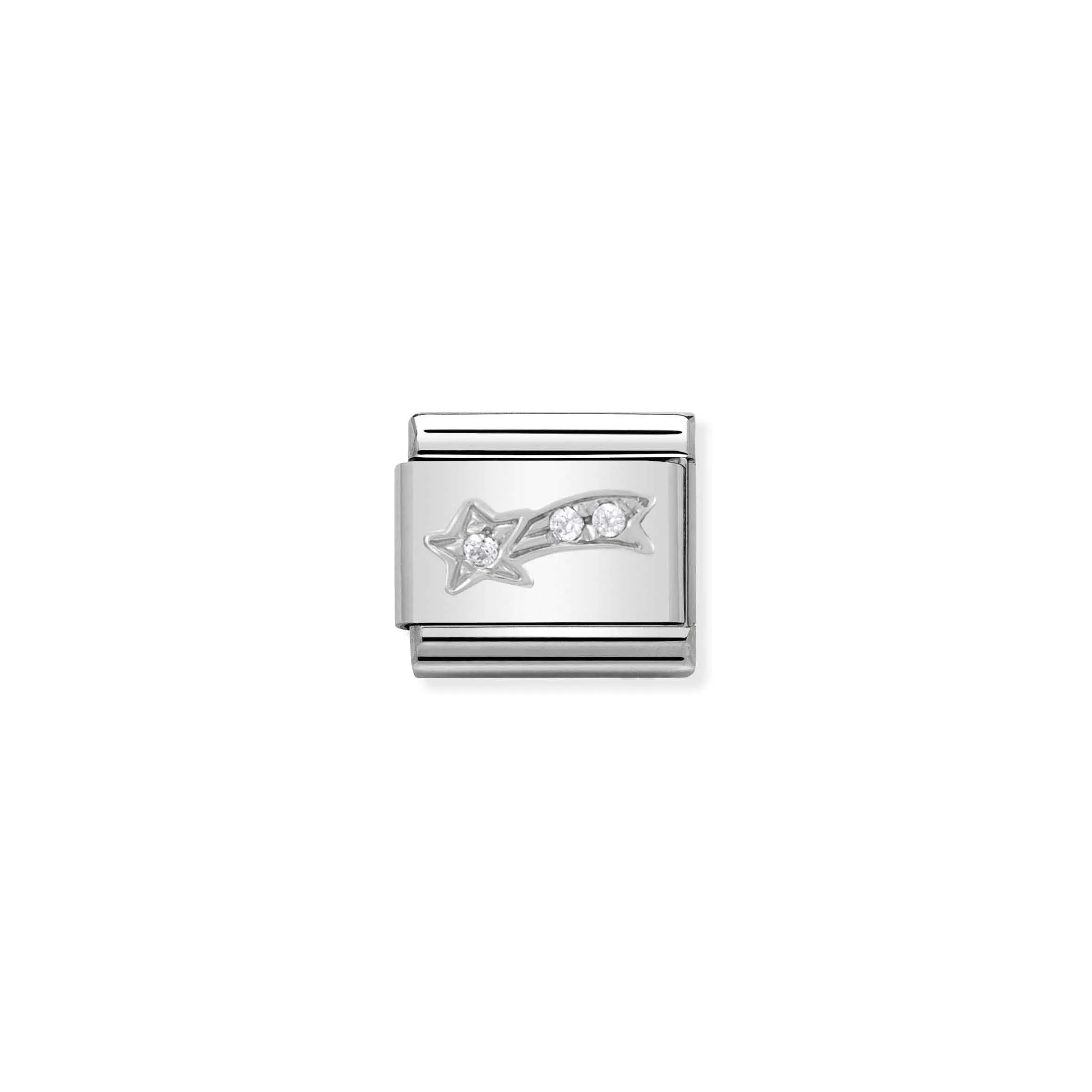 Charm, Composable Link, white Comet in Silver and Zirconia - Nomination Qatar Charm, Composable Link, white Comet in Silver and Zirconia