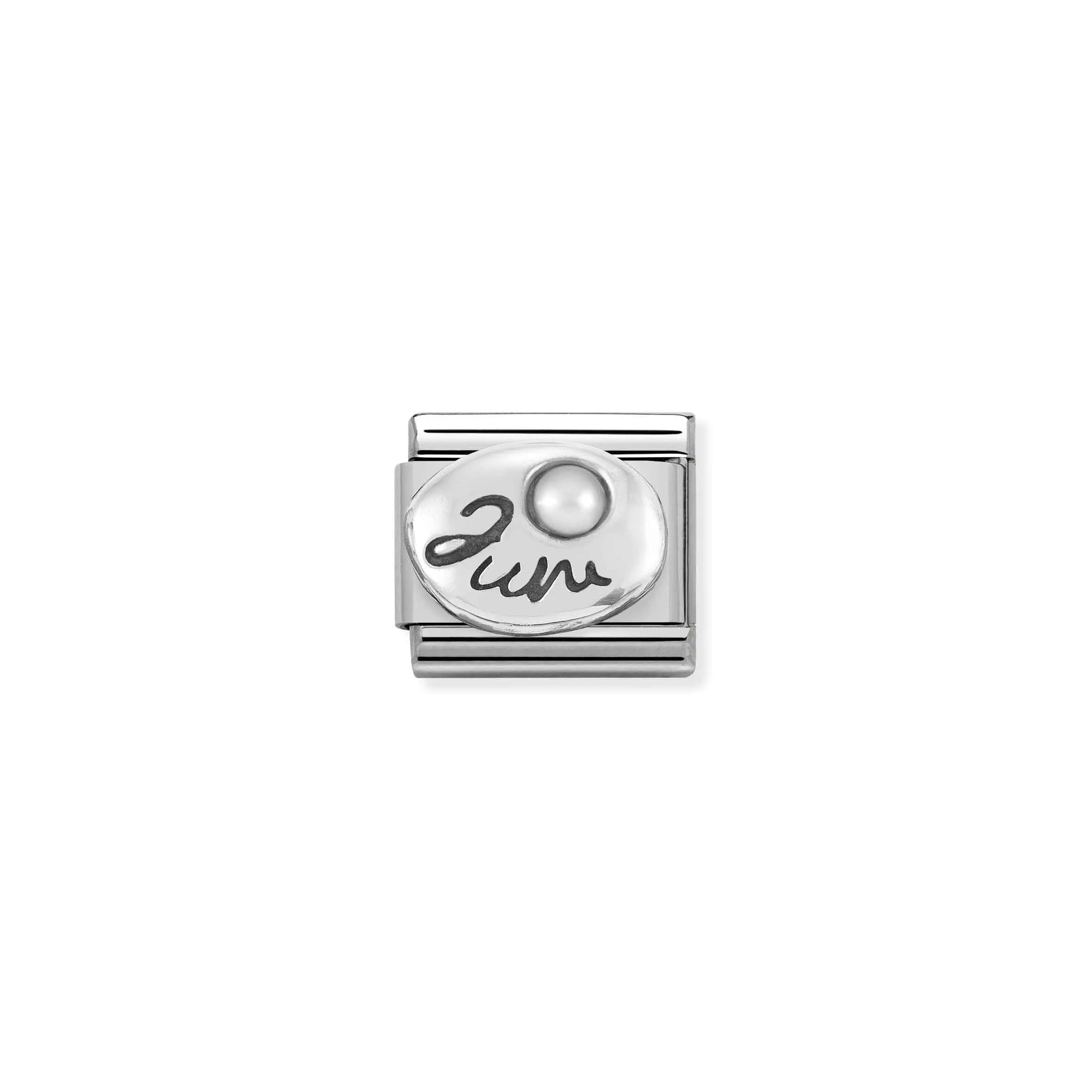 Charm, Composable Link, June in Silver - Nomination Qatar Charm, Composable Link, June in Silver