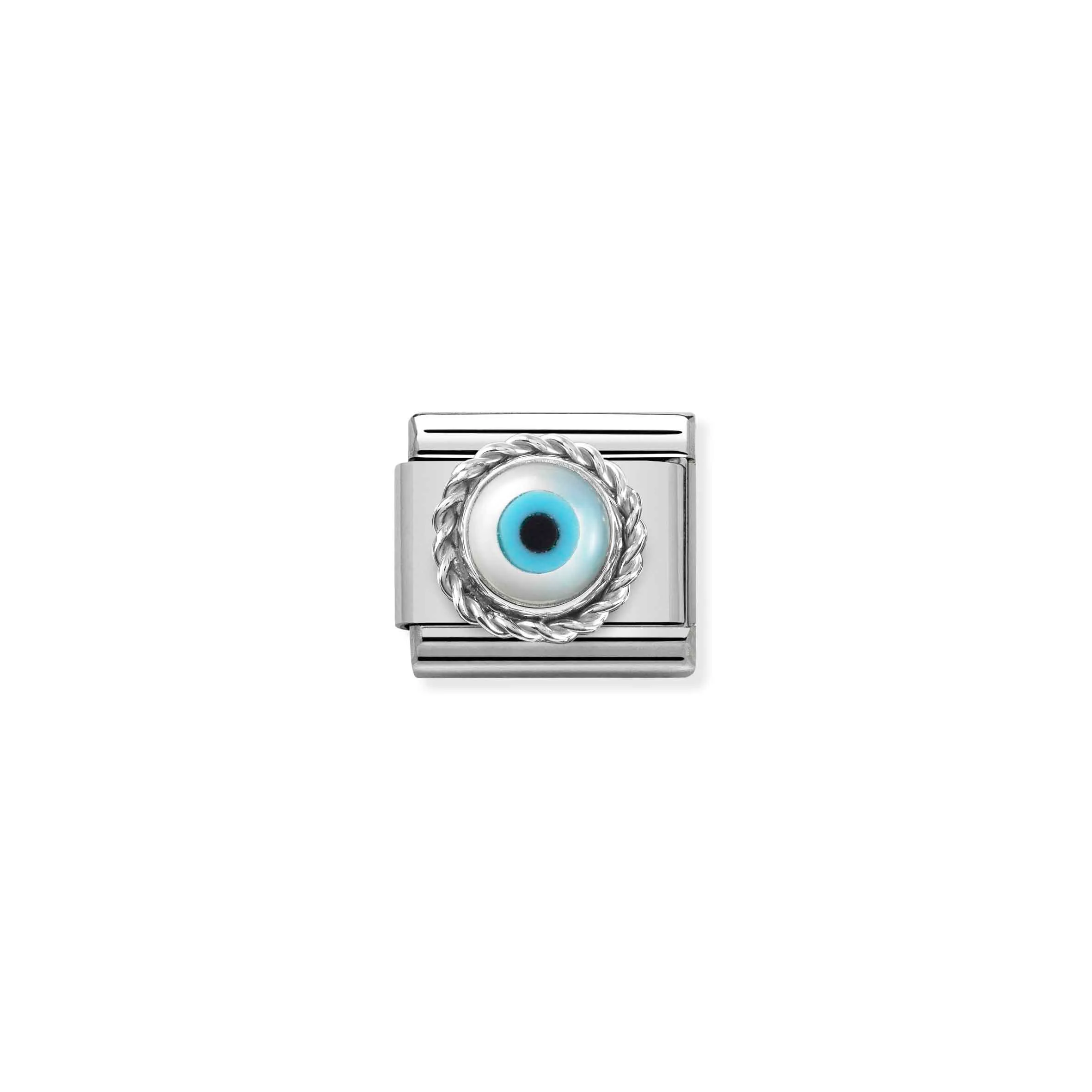 Charm, Composable Link, Greek Eye, sterling silver - Nomination Qatar Charm, Composable Link, Greek Eye, sterling silver