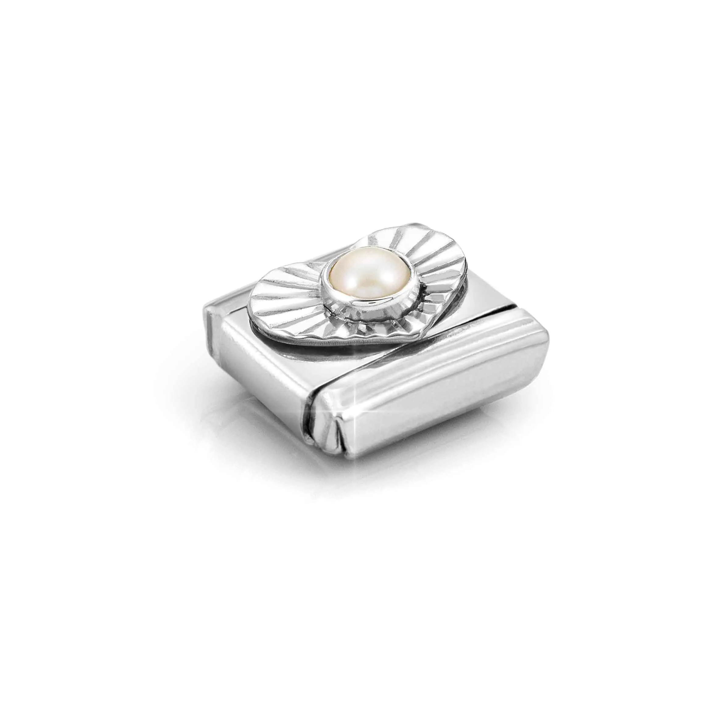 Charm, Composable Link, silver Heart, White Pearl - Nomination Qatar Charm, Composable Link, silver Heart, White Pearl - Image 5