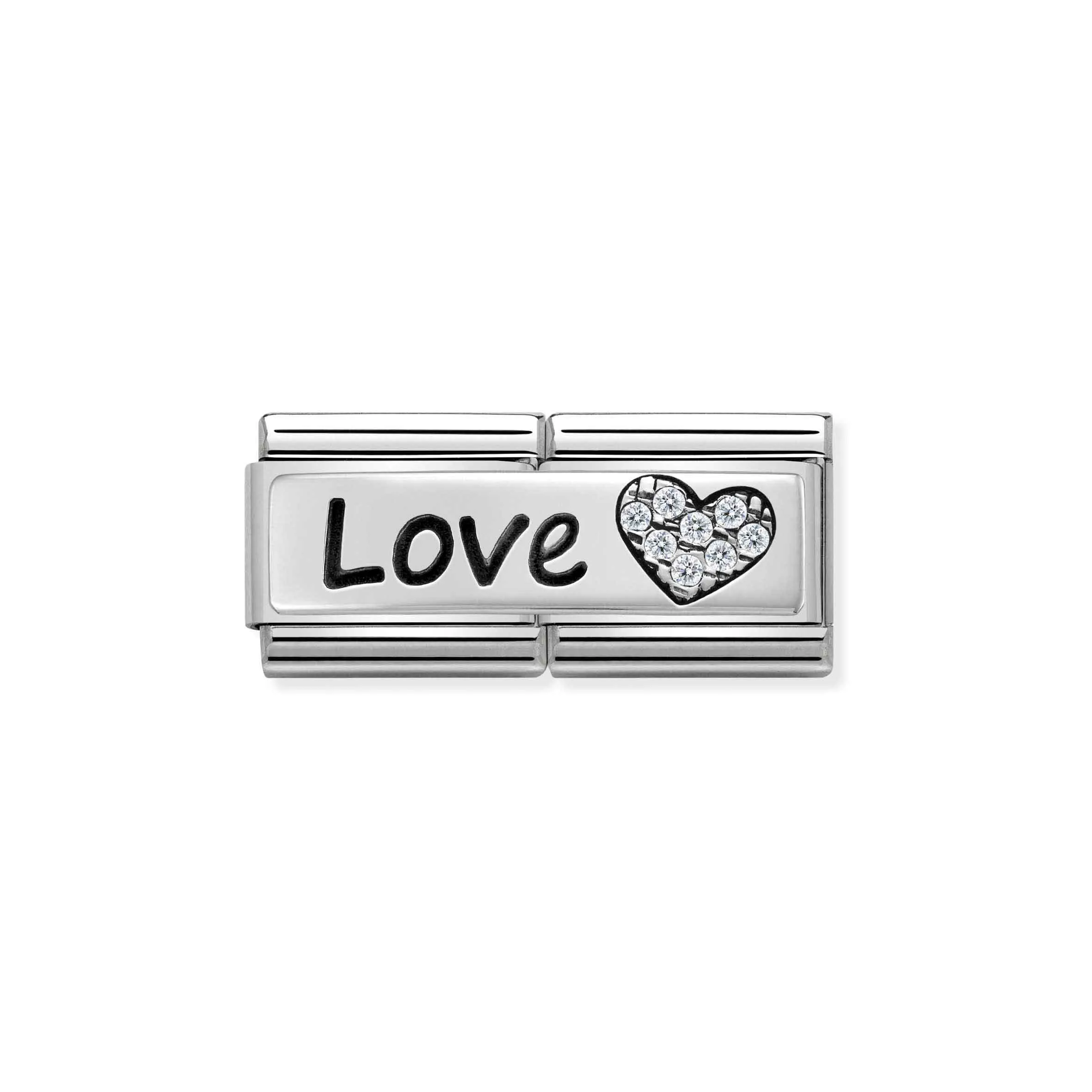Charm, Composable Double Link, Love and Heart - Nomination Qatar Charm, Composable Double Link, Love and Heart