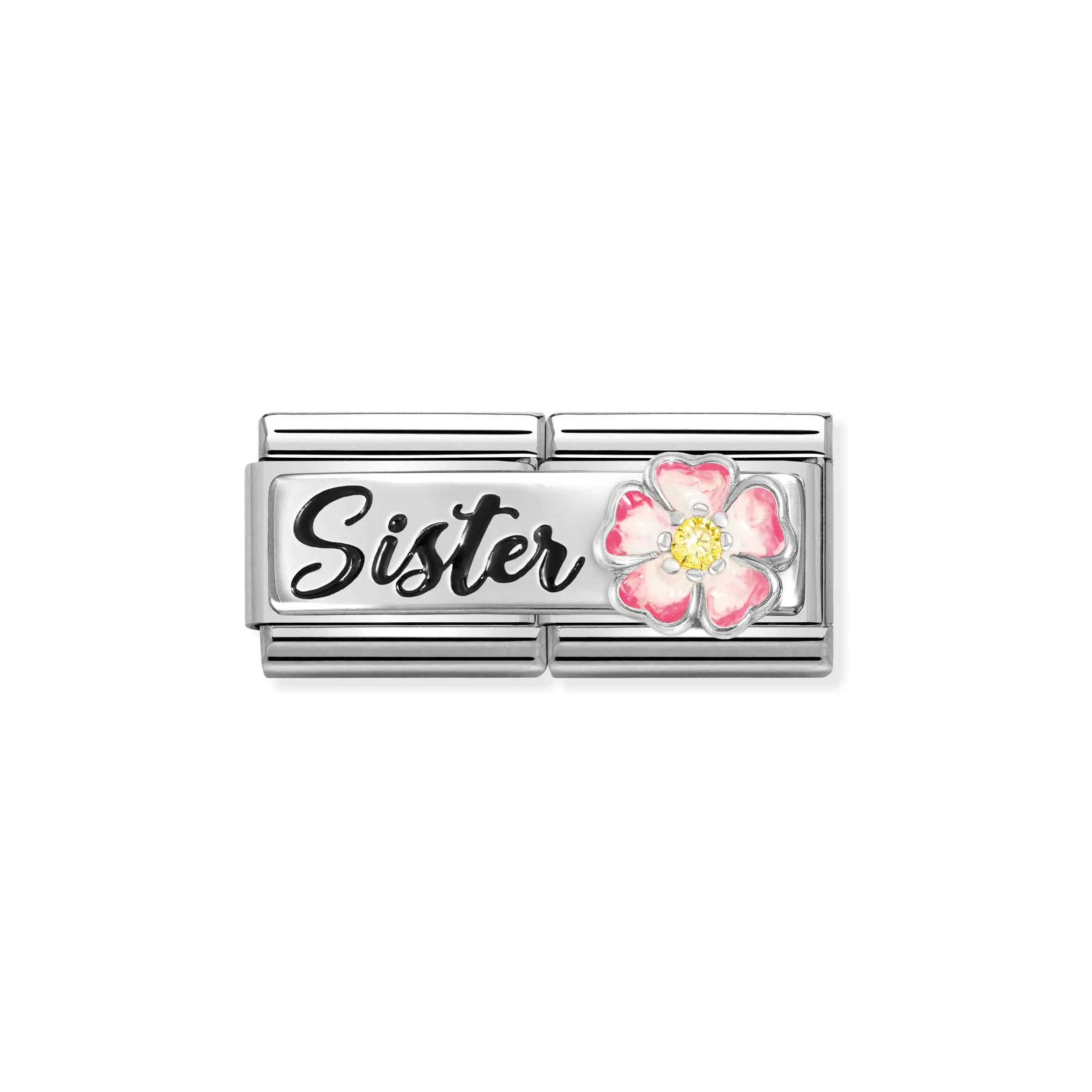 Charm, Composable Double Link,SISTER Pink Flower - Nomination Qatar Charm, Composable Double Link,SISTER Pink Flower