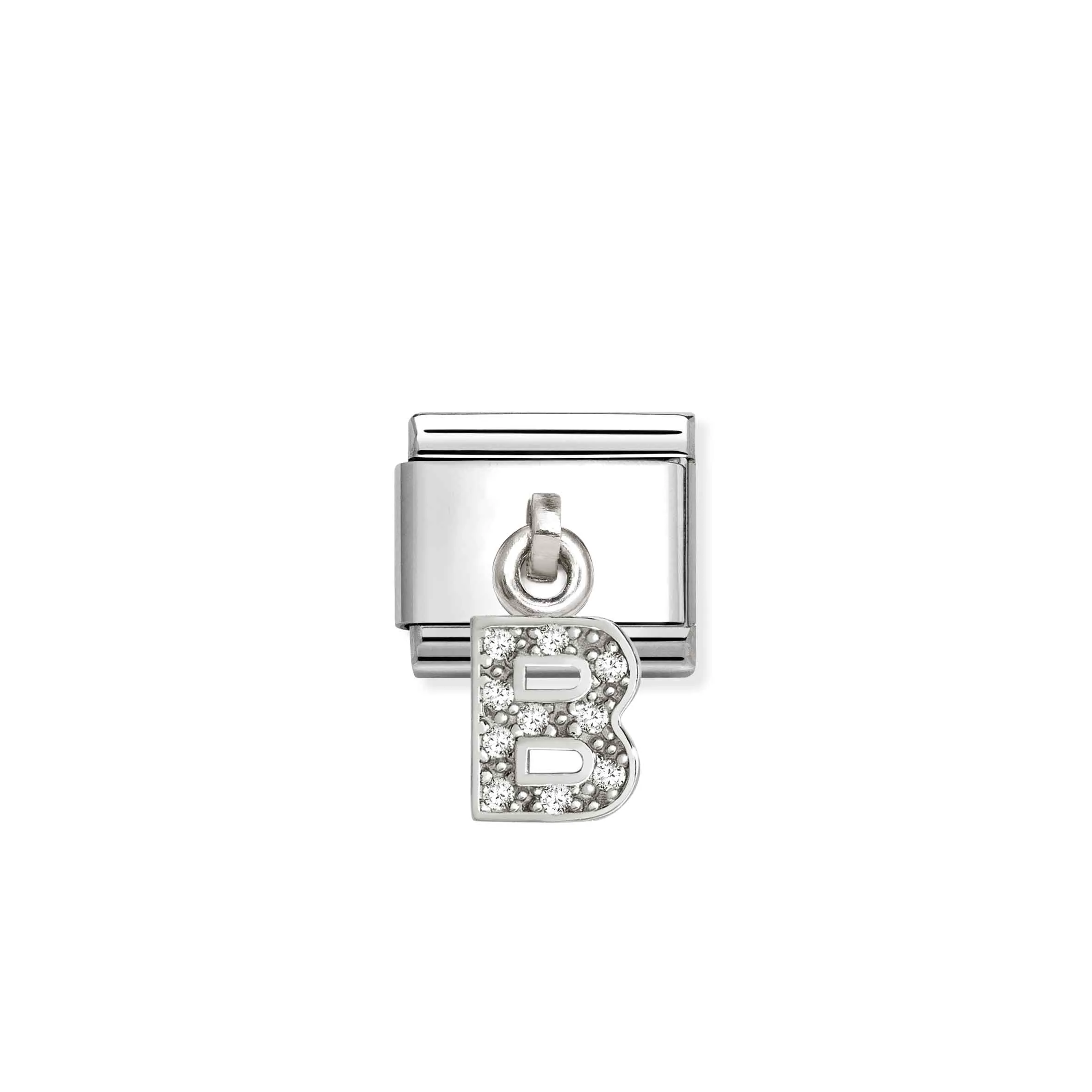Composable Classic Link, CZ Letter B Pendant - Nomination Qatar Composable Classic Link, CZ Letter B Pendant