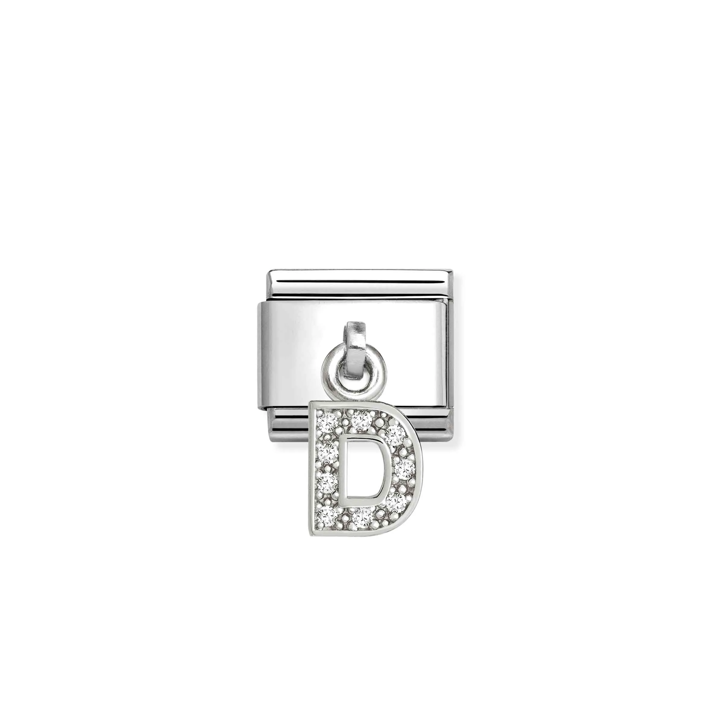 Composable Classic Link, CZ Letter D Pendant - Nomination Qatar Composable Classic Link, CZ Letter D Pendant