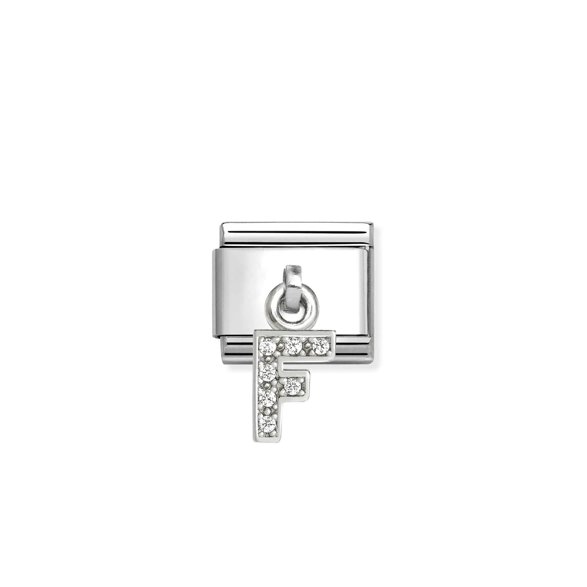 Composable Classic Link, CZ Letter F Pendant - Nomination Qatar Composable Classic Link, CZ Letter F Pendant