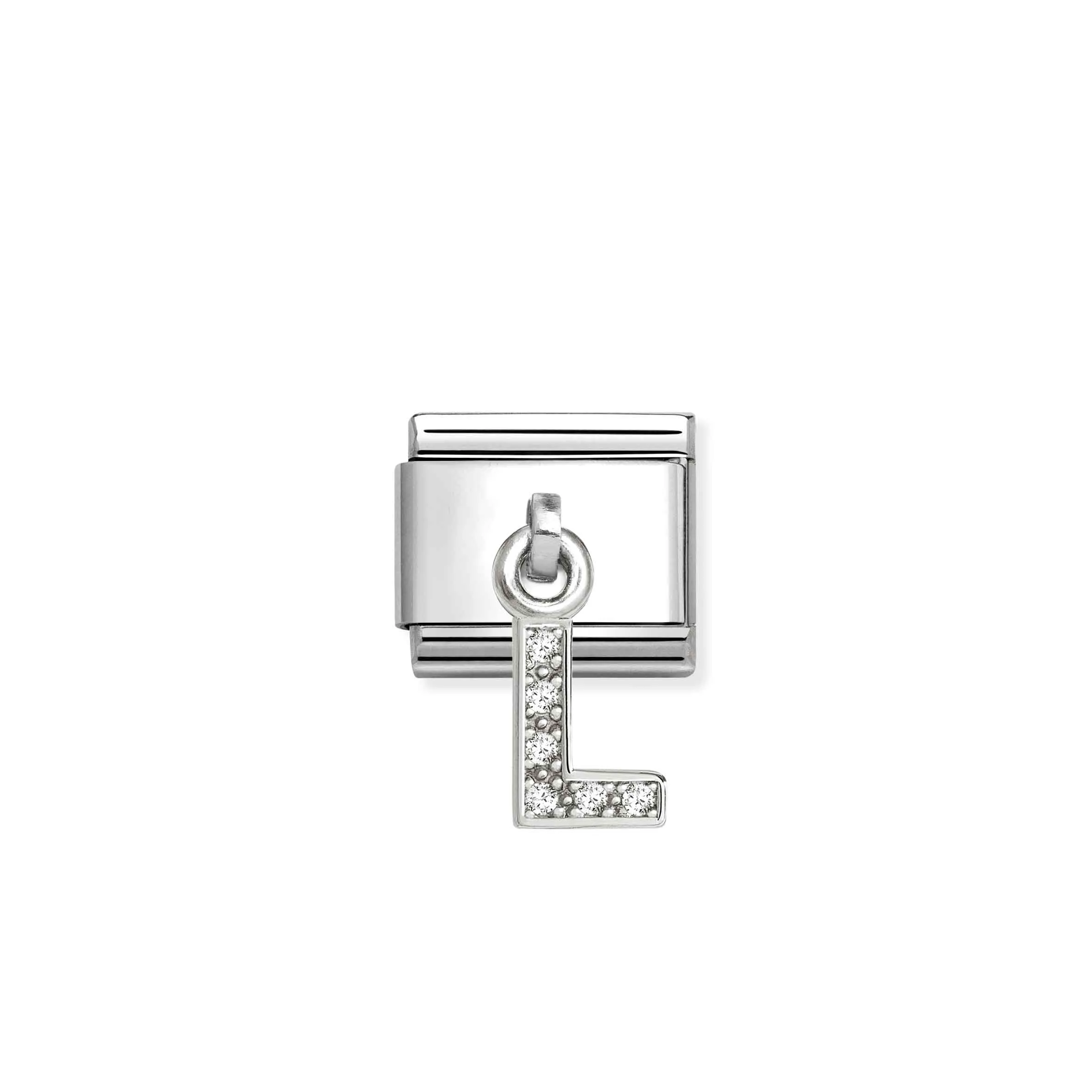 Composable Classic Link, CZ Letter L Pendant - Nomination Qatar Composable Classic Link, CZ Letter L Pendant
