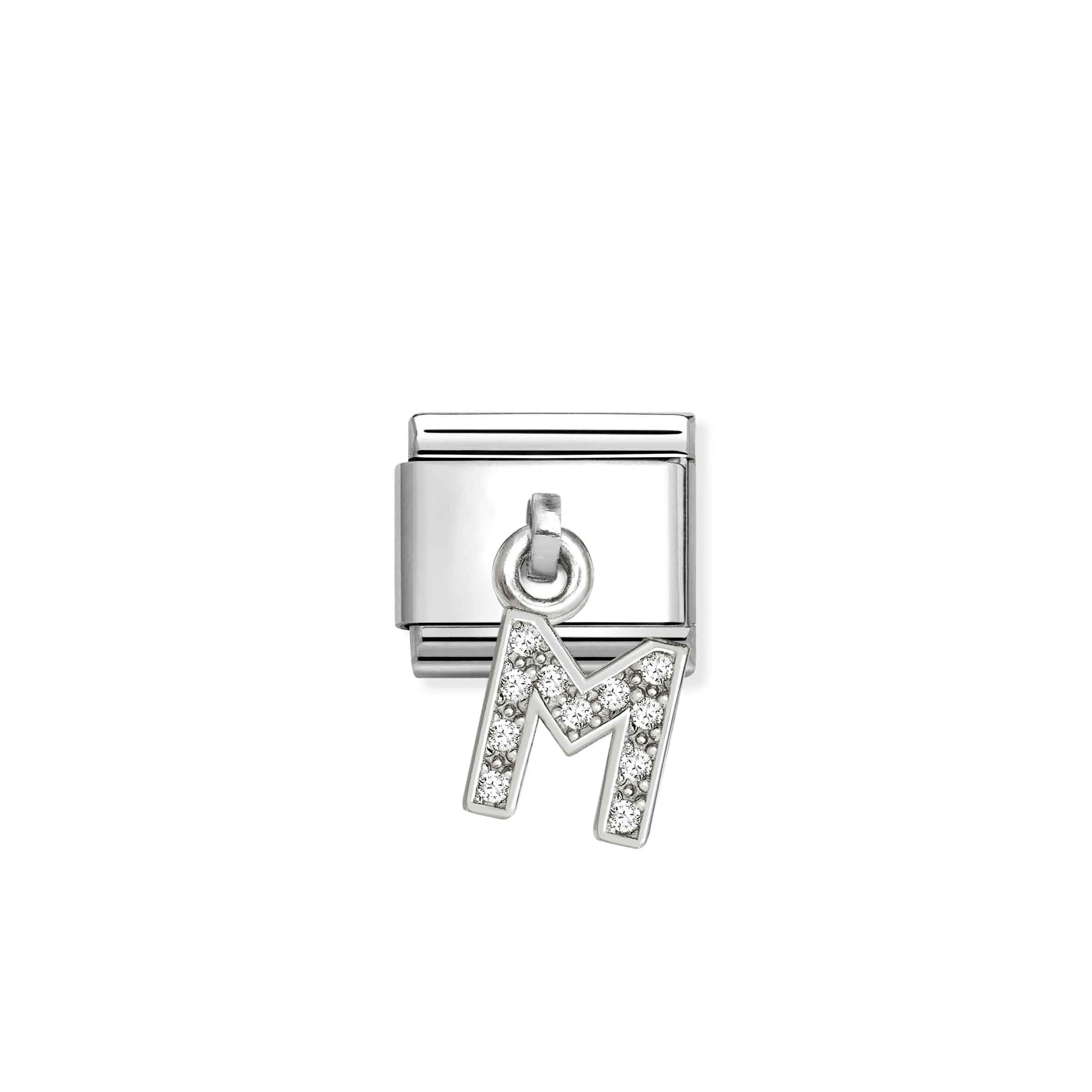 Composable Classic Link, CZ Letter M Pendant - Nomination Qatar Composable Classic Link, CZ Letter M Pendant