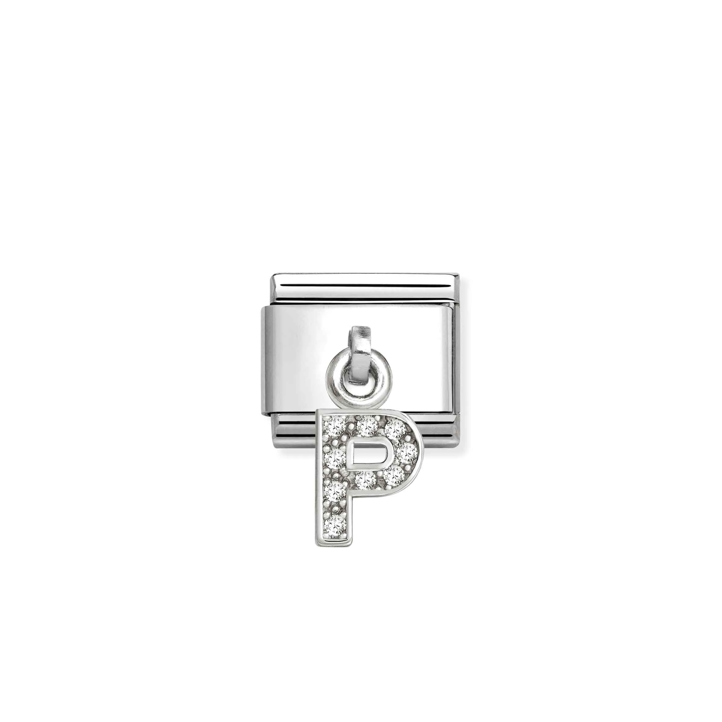 Composable Classic Link, CZ Letter P Pendant - Nomination Qatar Composable Classic Link, CZ Letter P Pendant