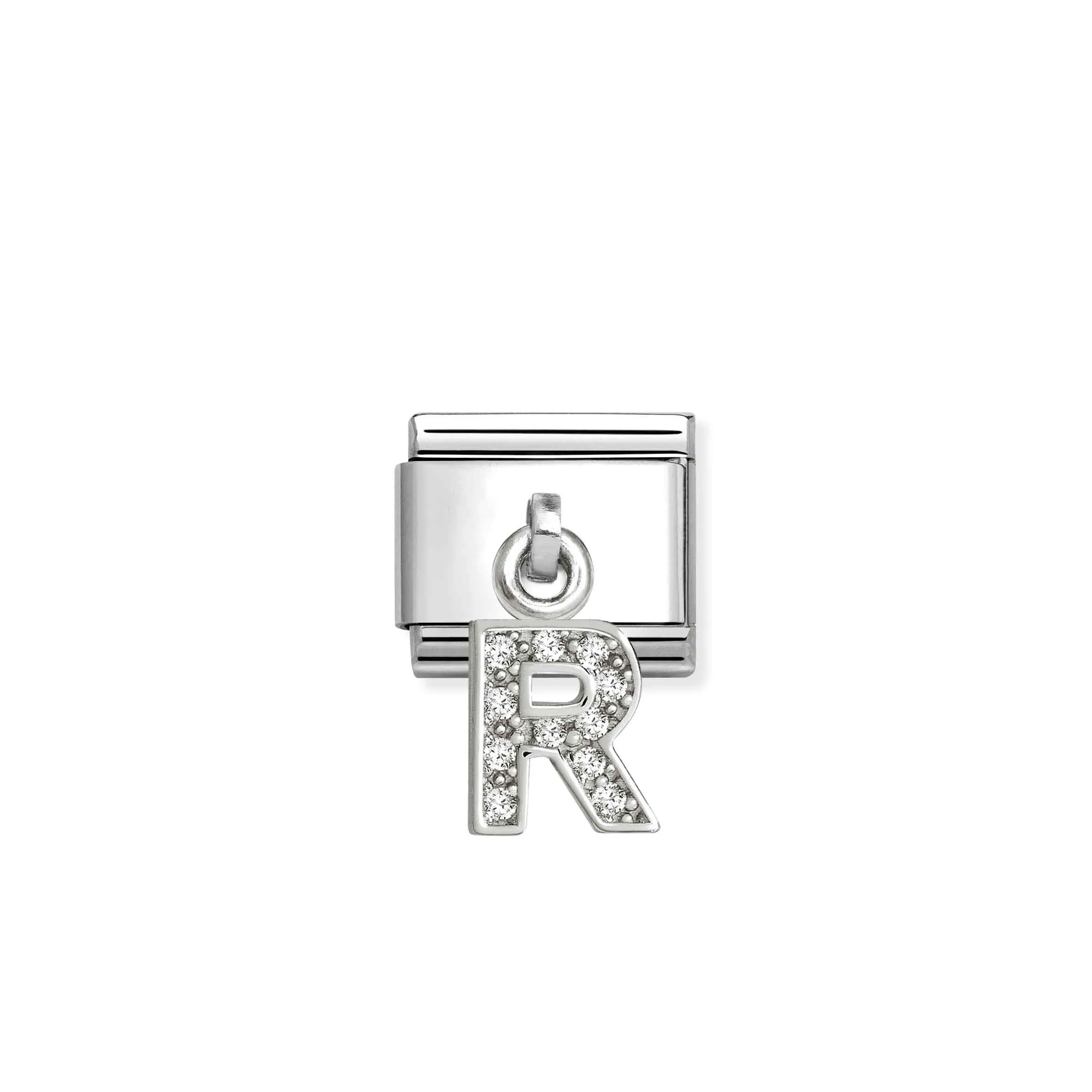 Composable Classic Link, CZ Letter R Pendant - Nomination Qatar Composable Classic Link, CZ Letter R Pendant