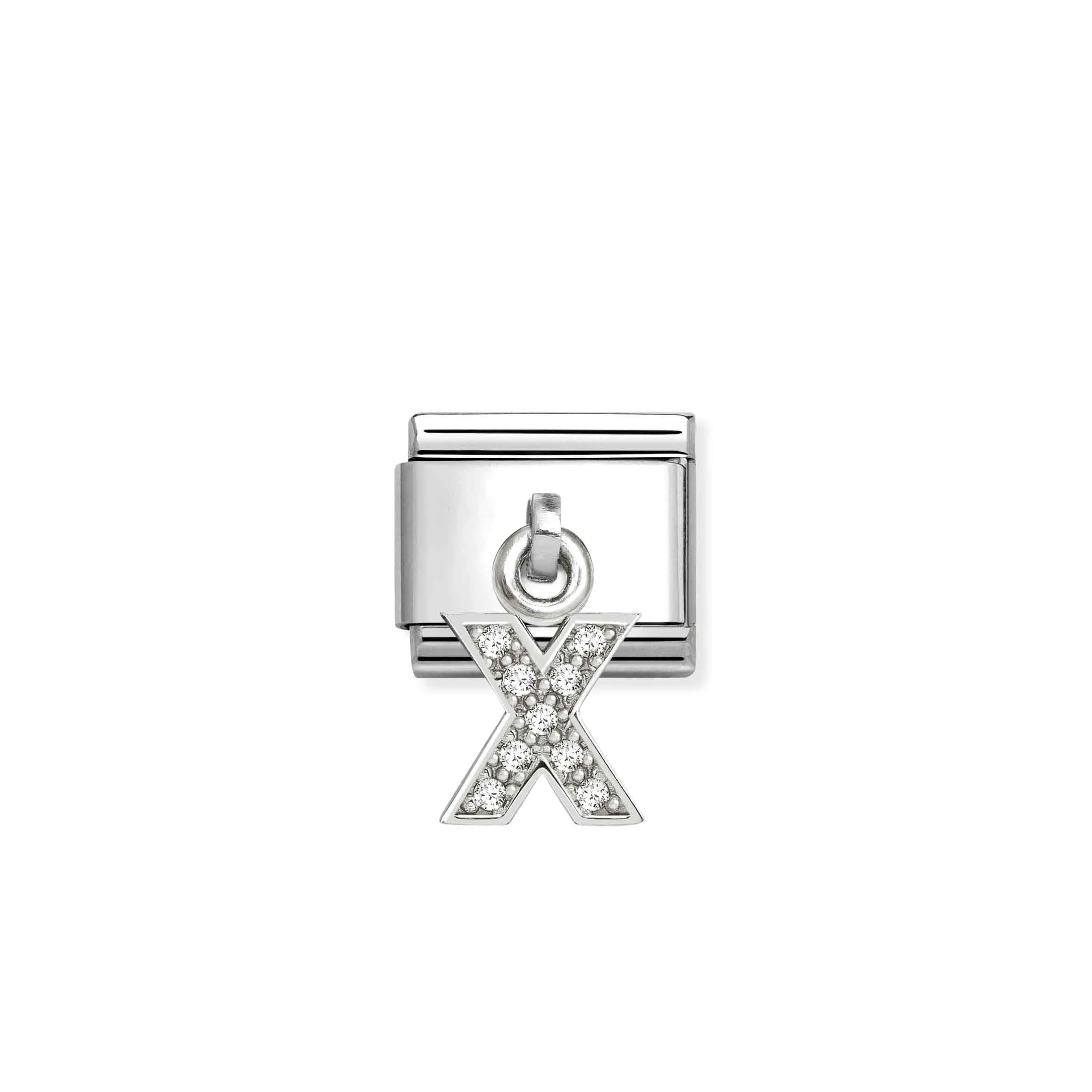 Composable Classic Link, CZ Letter X Pendant - Nomination Qatar Composable Classic Link, CZ Letter X Pendant