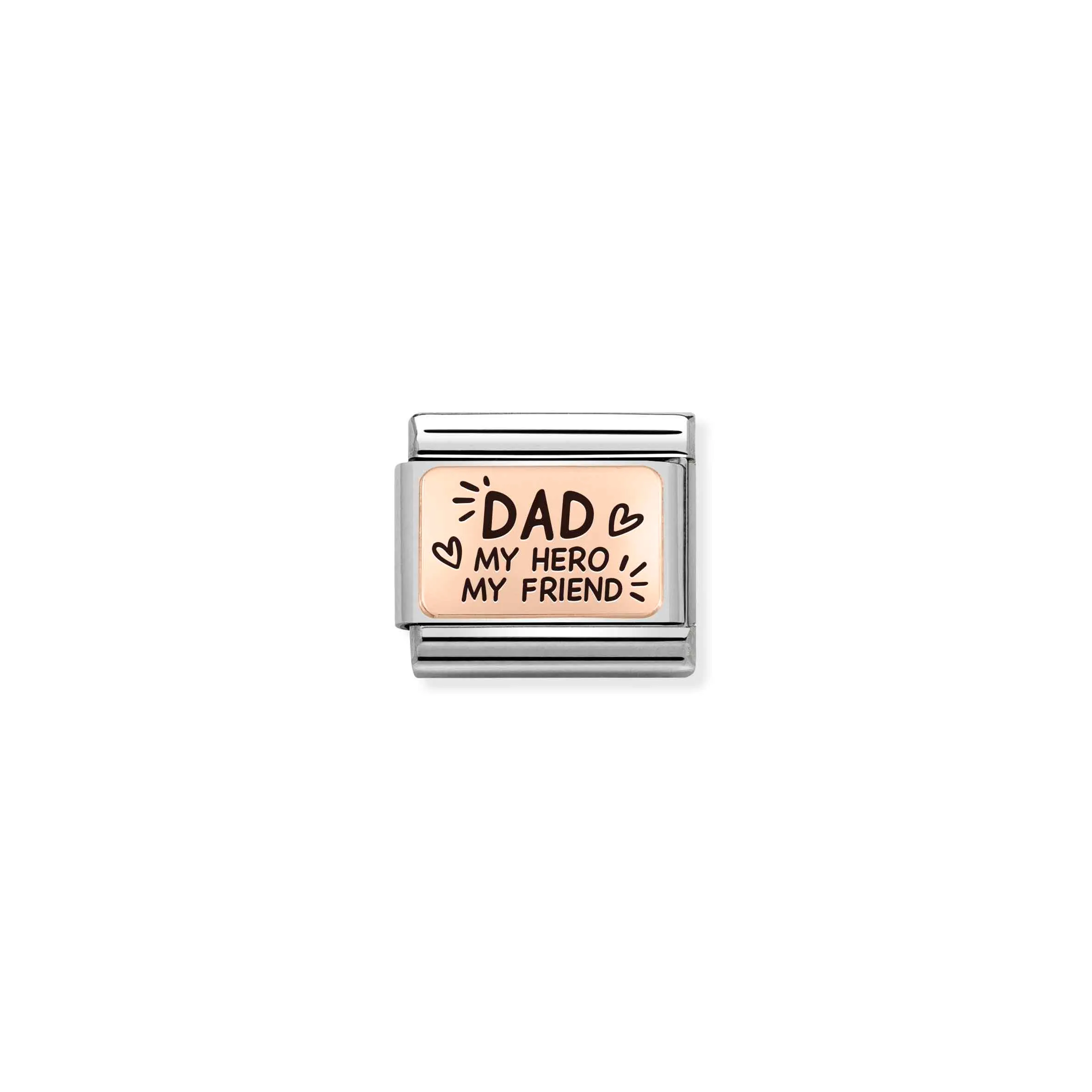 Charm, Composable Link, DAD MY HERO MY FRIEND Rosegold - Nomination Qatar Charm, Composable Link, DAD MY HERO MY FRIEND Rosegold
