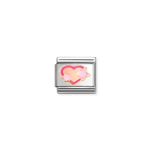 Charm, Composable Link, Pink Heart with Stars