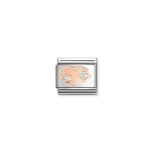 Charm, Composable Link, Silver Glitter Heart and Stars