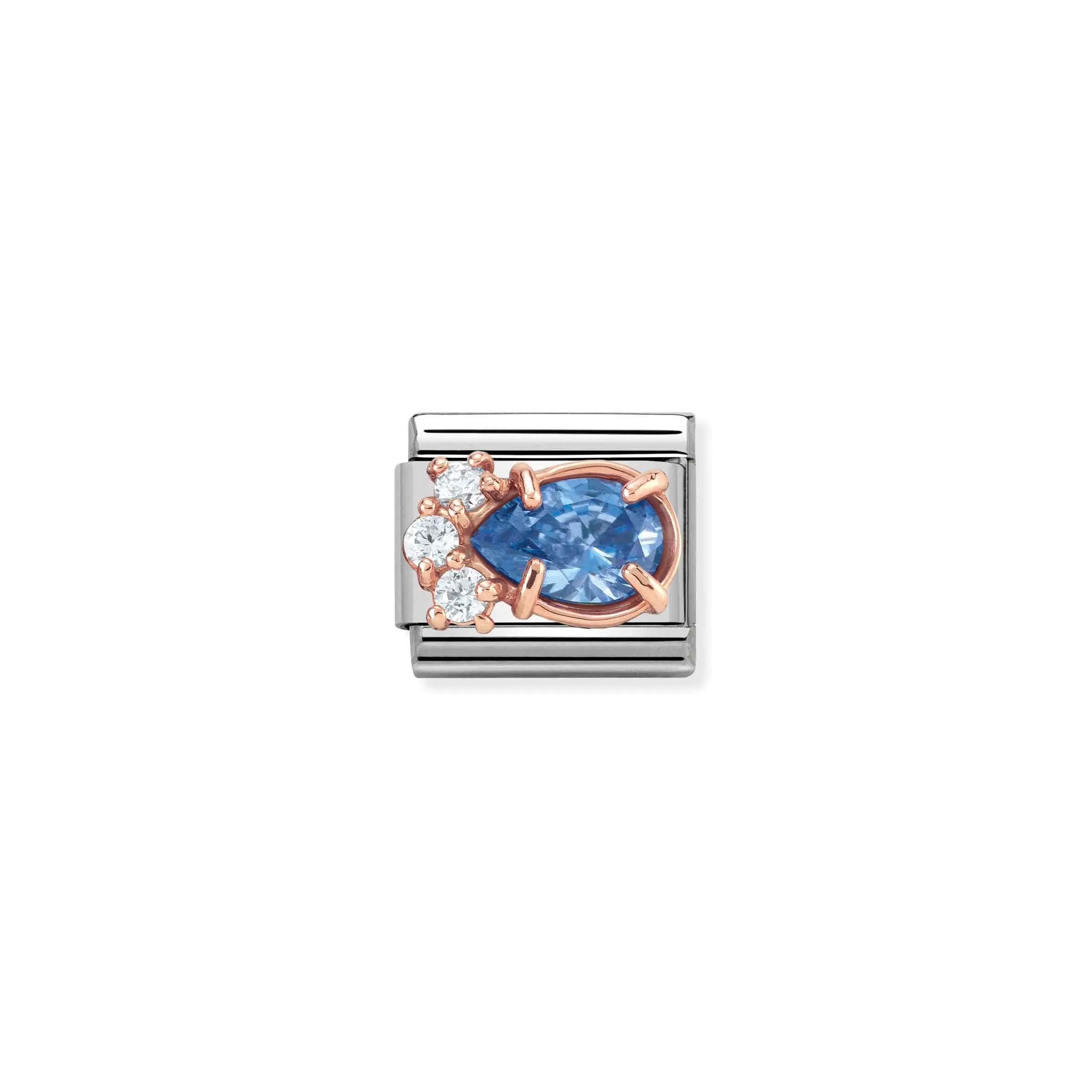 Charm, Composable Link, Rose Gold blue Drop - Nomination Qatar Charm, Composable Link, Rose Gold blue Drop