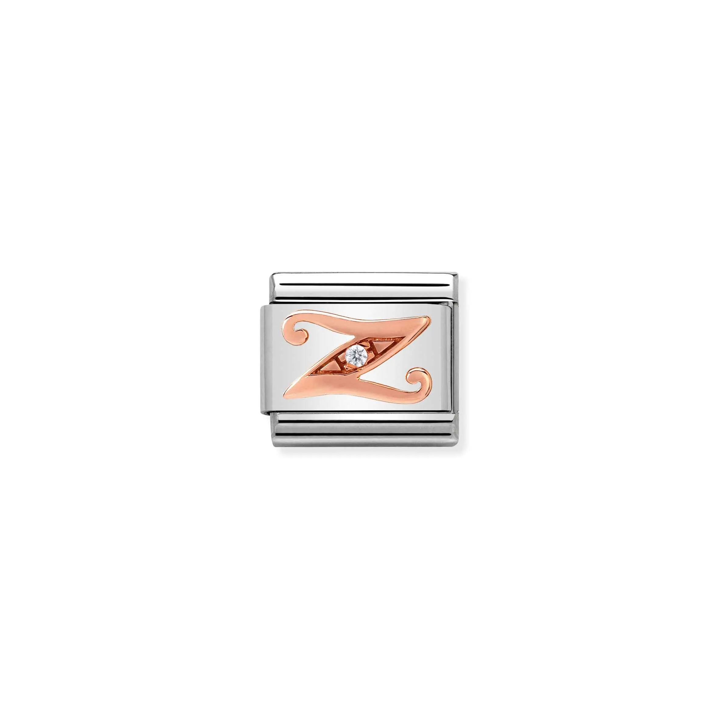 Charm, Composable Link, Letter Z in Rose Gold and Cubic Zirconia - Nomination Qatar Charm, Composable Link, Letter Z in Rose Gold and Cubic Zirconia