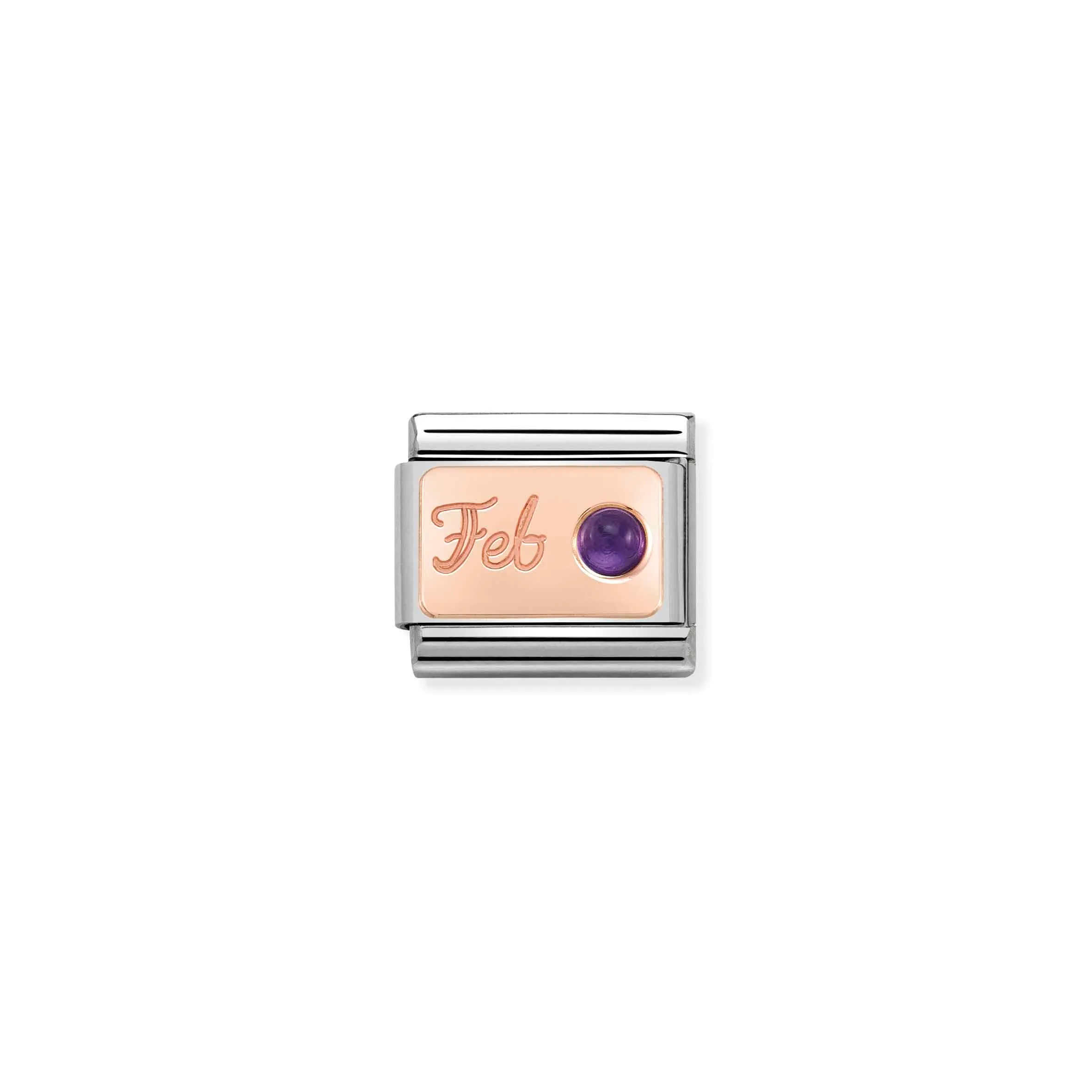 Charm, Composable Link, February in Rose Gold - Nomination Qatar Charm, Composable Link, February in Rose Gold