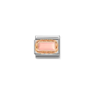 Charm, Composable Link, Pink Opal in rose gold