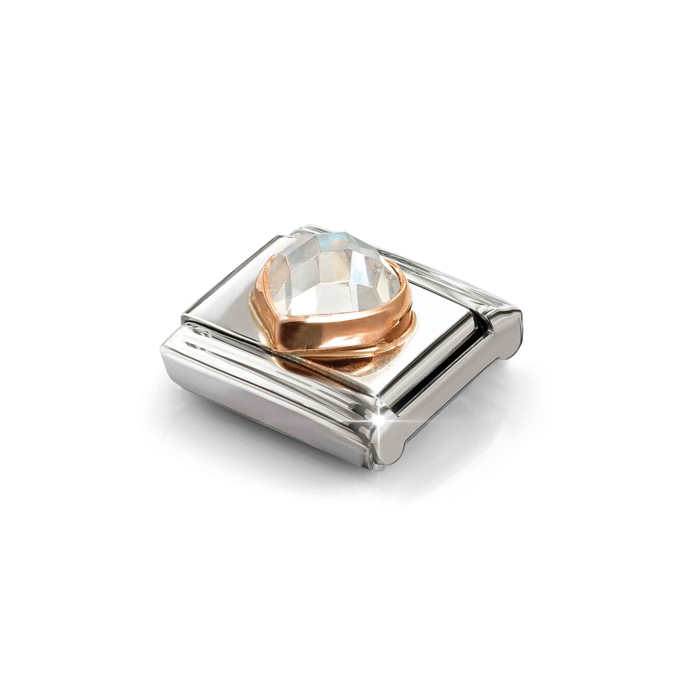 Charm, Composable Link, Heart with White CZ - Nomination Qatar Charm, Composable Link, Heart with White CZ - Image 5