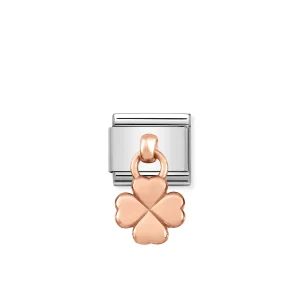 Charm, Composable Link, Rose Gold Clover Pendant